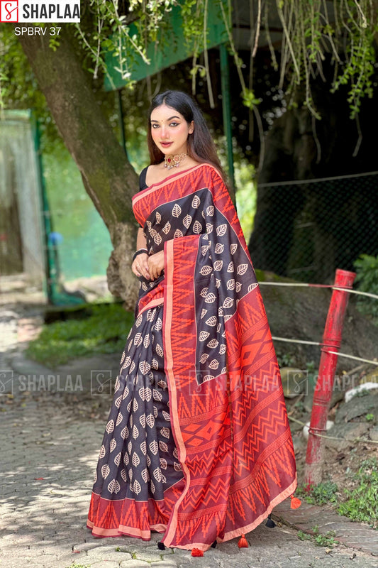 🌸 প্রিমিয়াম চান্দেরি সিল্ক শাড়ি