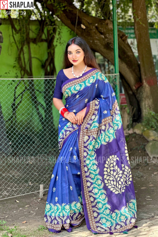 🌸 প্রিমিয়াম চান্দেরি সিল্ক শাড়ি