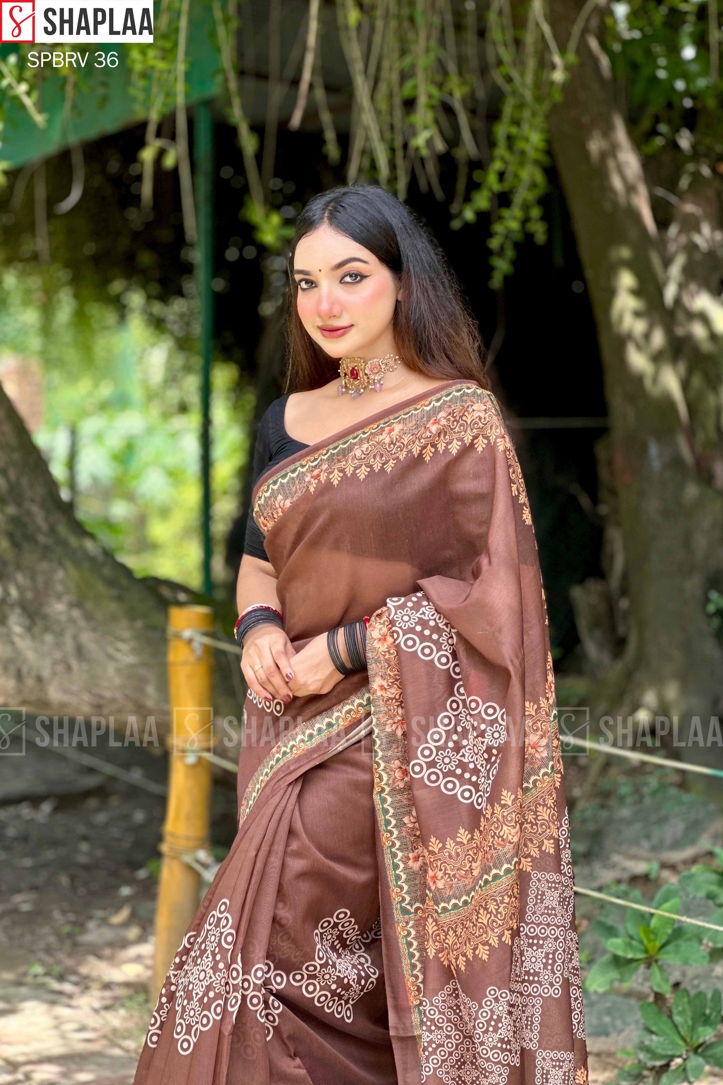 🌸 প্রিমিয়াম চান্দেরি সিল্ক শাড়ি