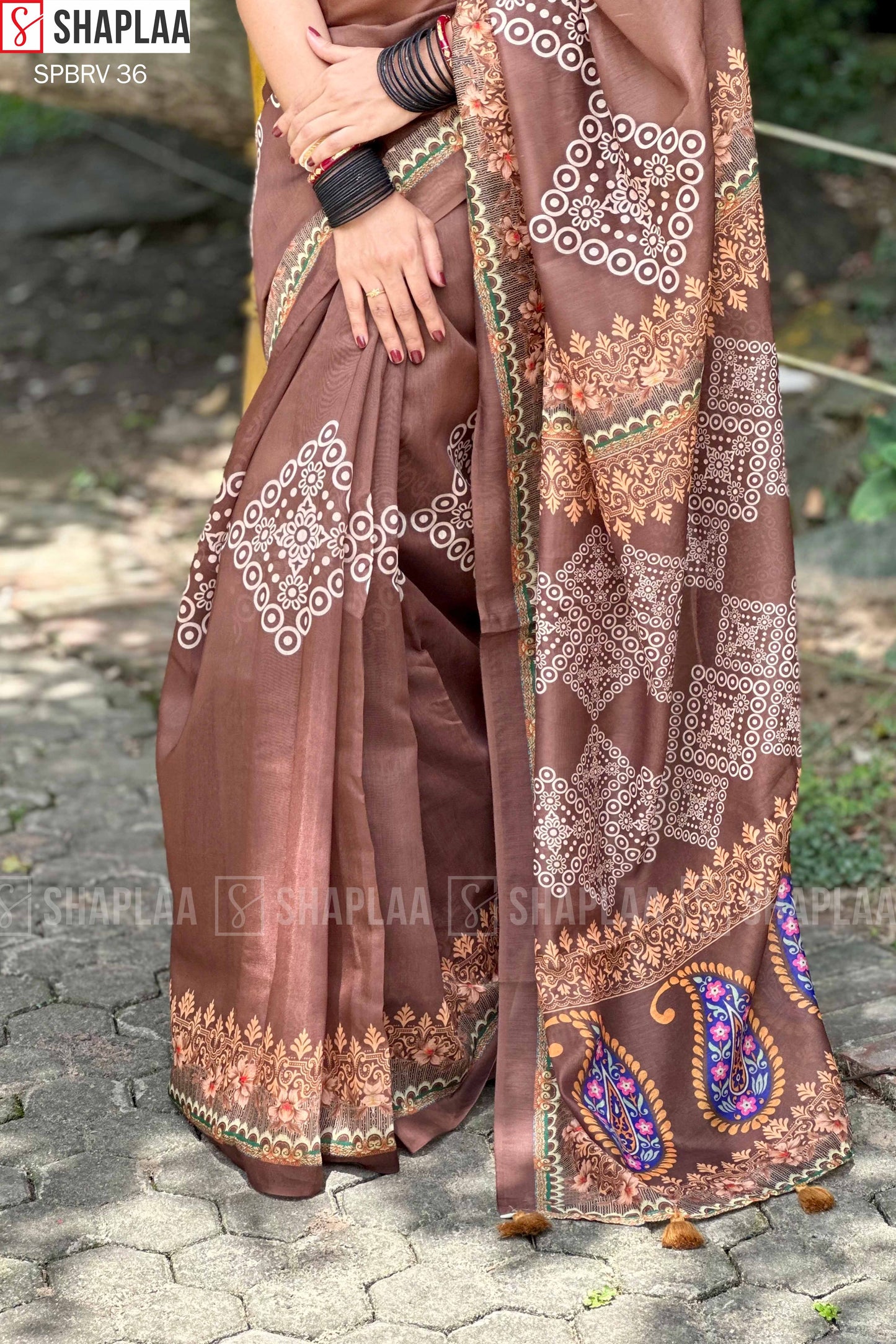 🌸 প্রিমিয়াম চান্দেরি সিল্ক শাড়ি