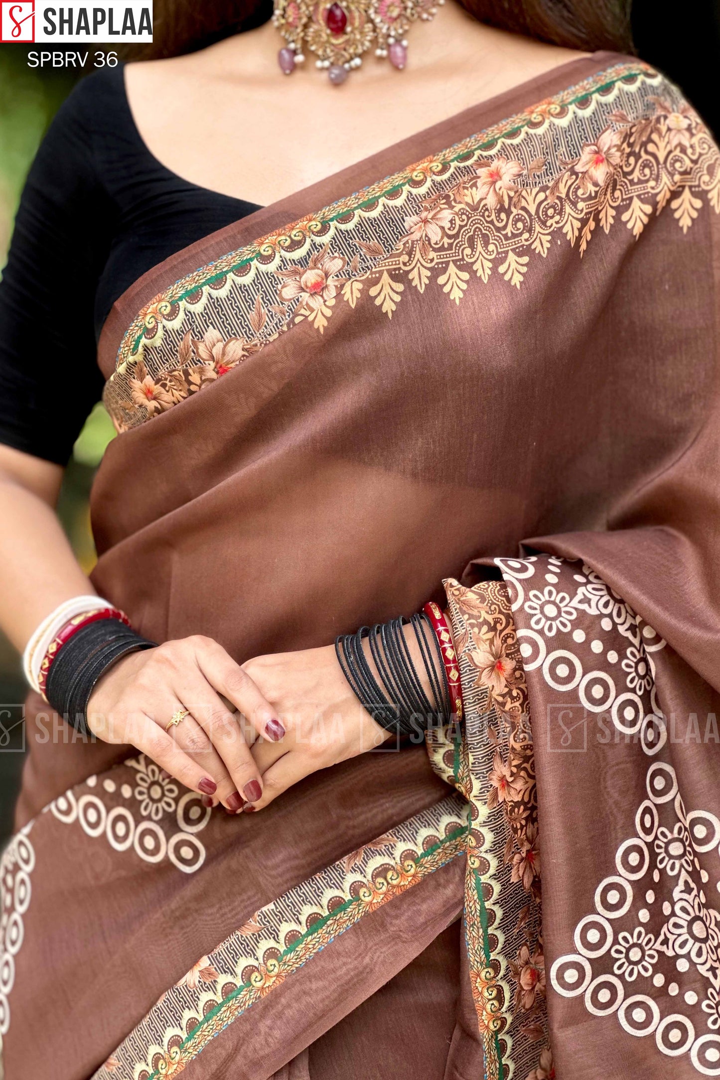 🌸 প্রিমিয়াম চান্দেরি সিল্ক শাড়ি