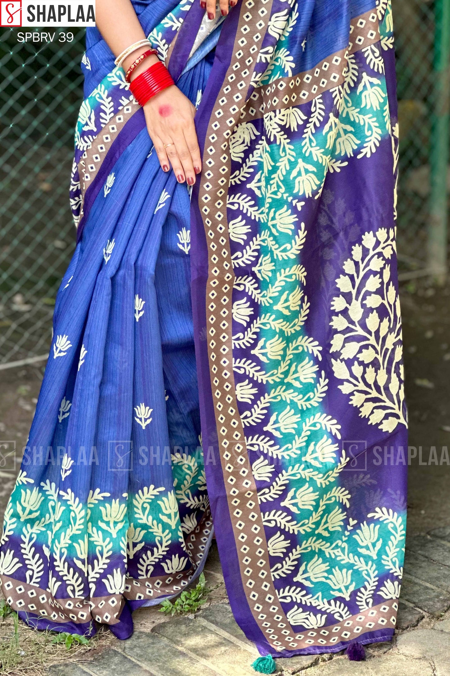 🌸 প্রিমিয়াম চান্দেরি সিল্ক শাড়ি