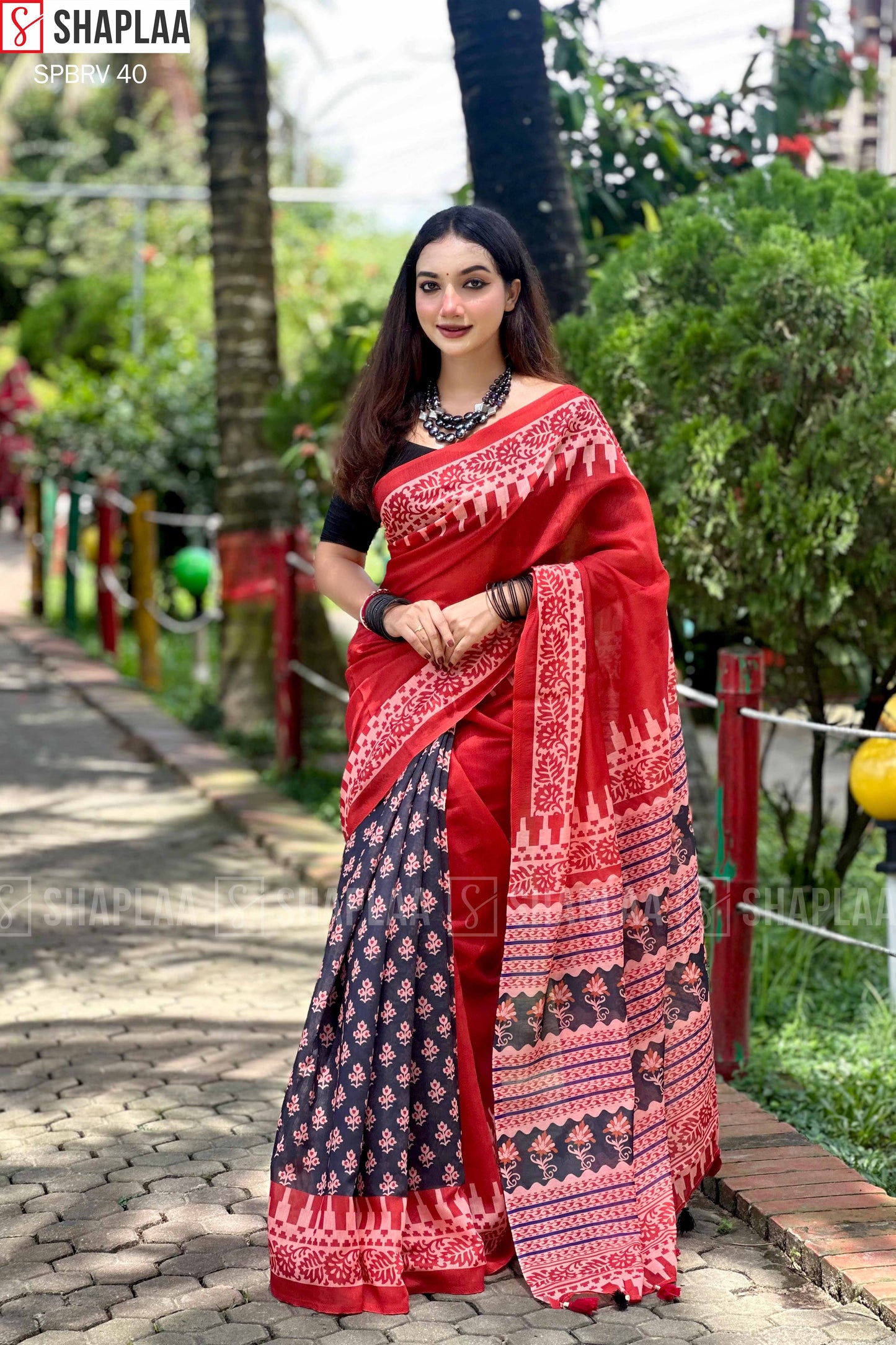 🌸 প্রিমিয়াম চান্দেরি সিল্ক শাড়ি