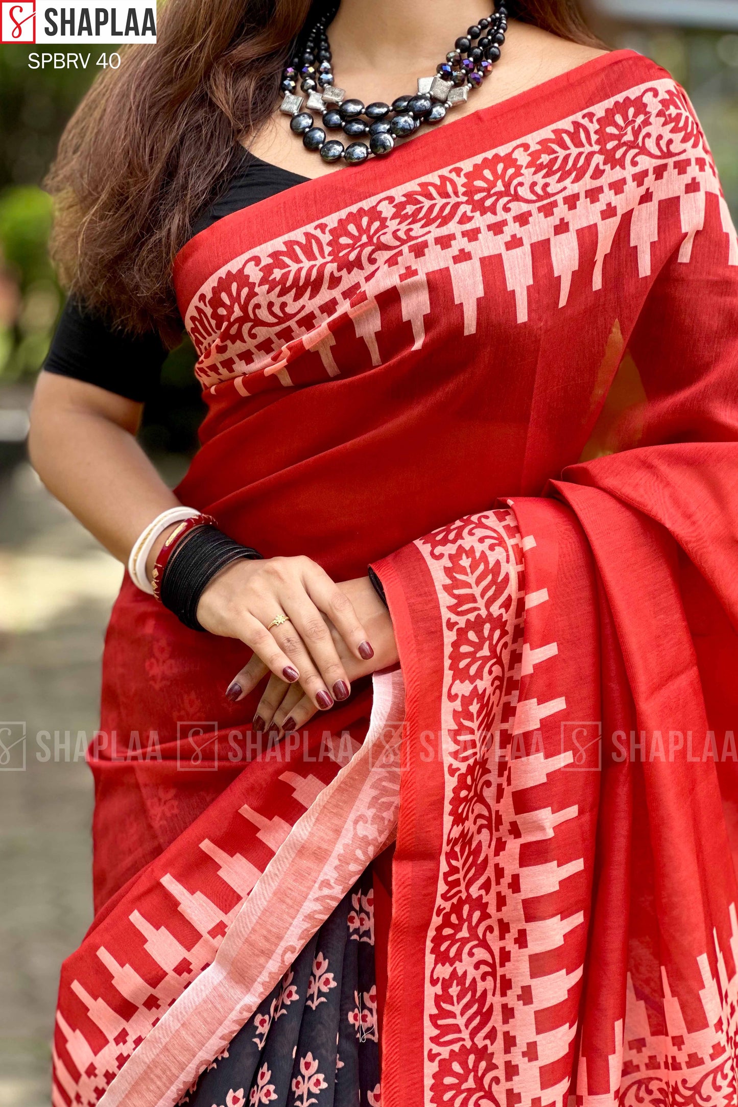 🌸 প্রিমিয়াম চান্দেরি সিল্ক শাড়ি