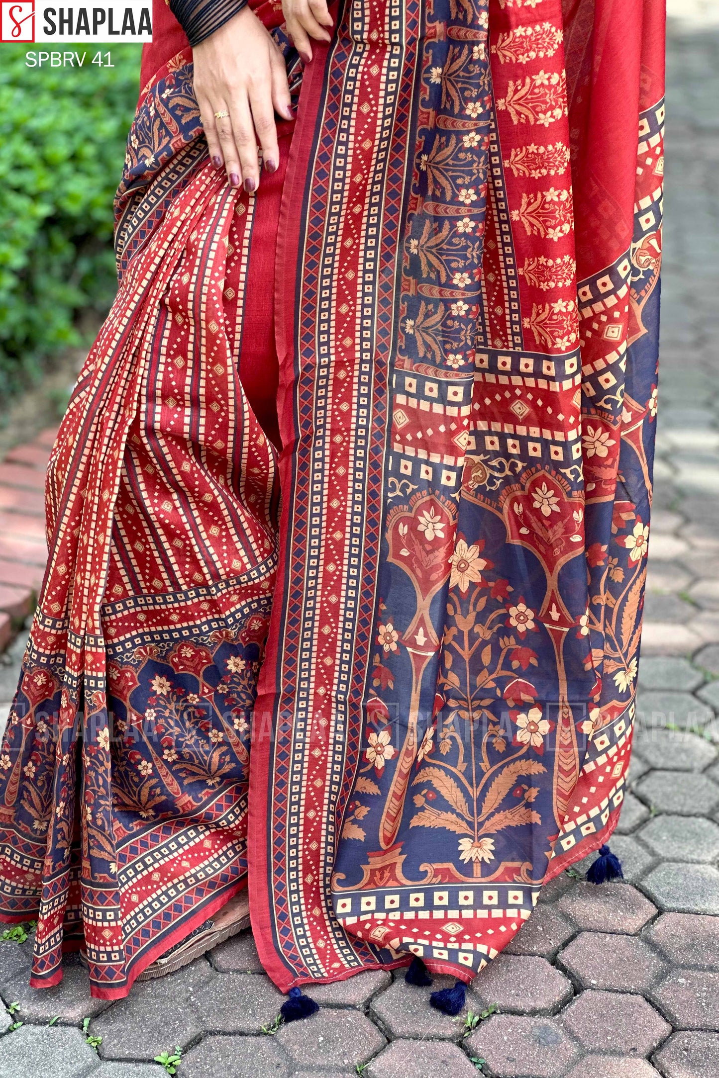 🌸 প্রিমিয়াম চান্দেরি সিল্ক শাড়ি