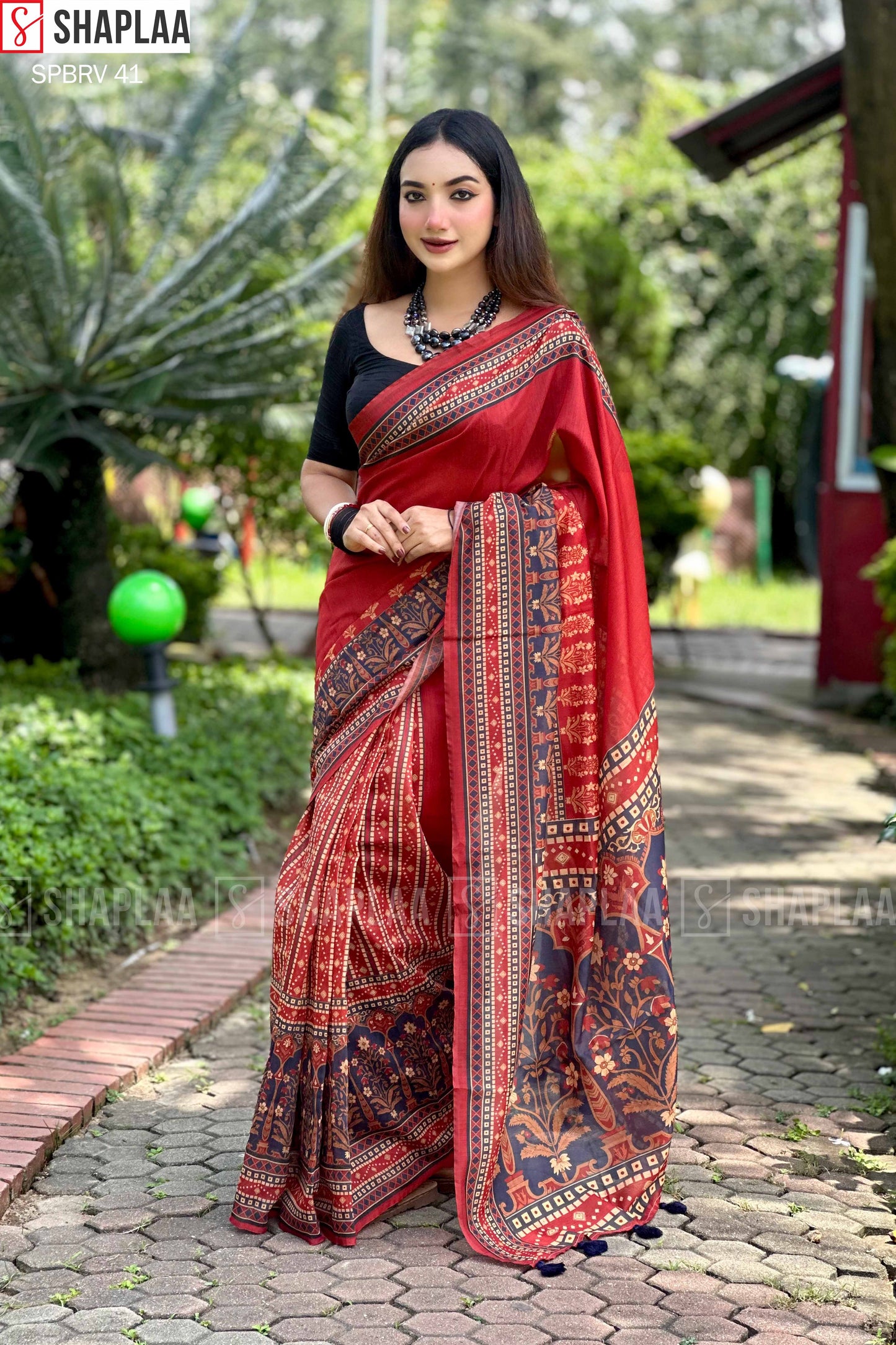 🌸 প্রিমিয়াম চান্দেরি সিল্ক শাড়ি