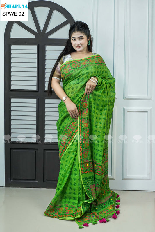 পিওর কটন শাড়ি।
