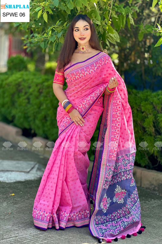 পিওর কটন শাড়ি।
