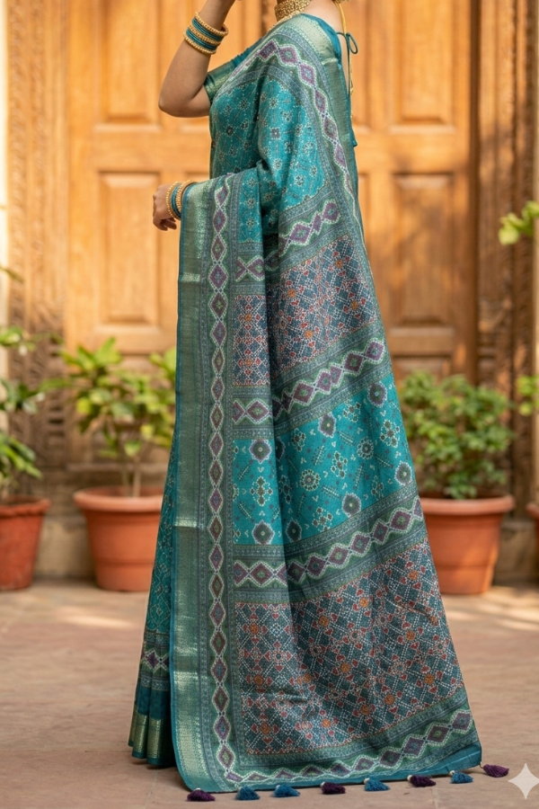 লাক্সারি জরি সুতা কাতান পার সিল্ক শাড়ি